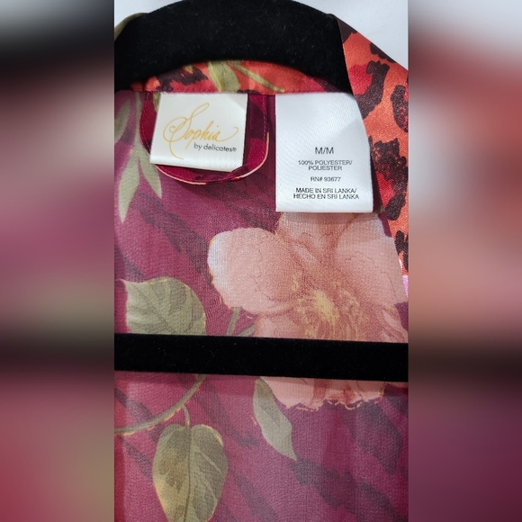 Sophia by delicates Nightie (S) Robe (M) Set Animal Print Floral Satin Coquette - Picture 6 of 7